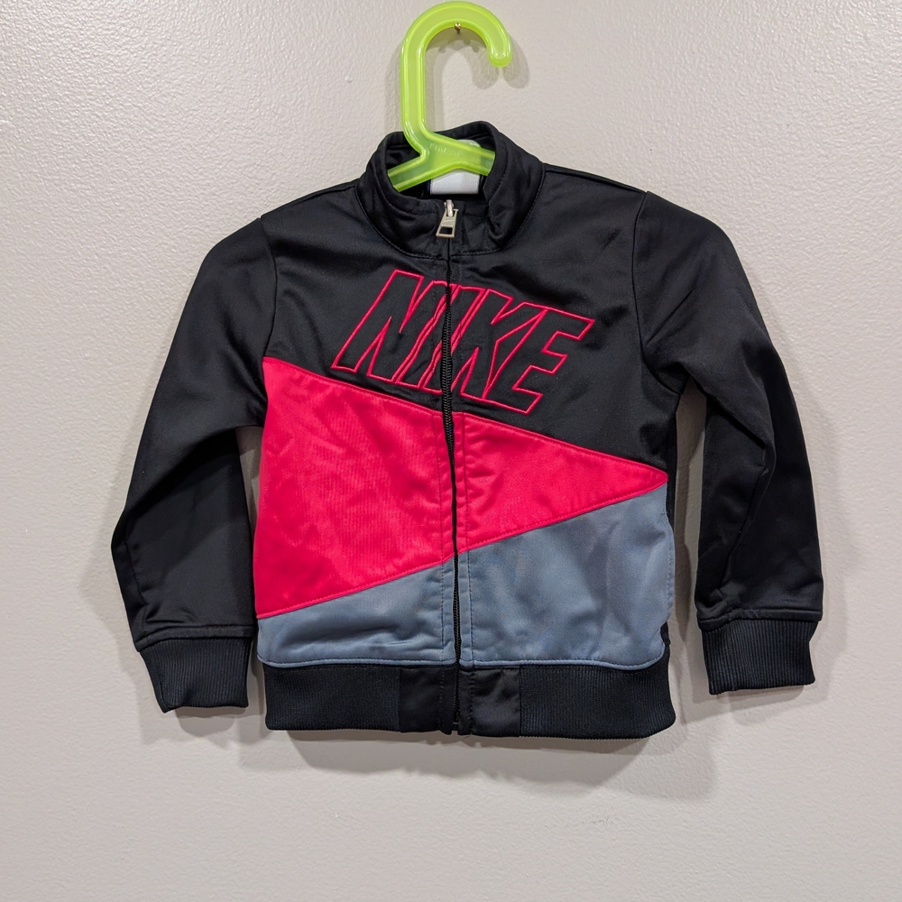 Nike Girl's Black Jacket with Pink and Gray Accents Size 24 Months